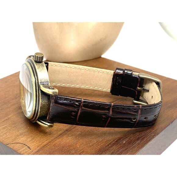 Disney Women's Watch W001876 Minnie Mouse Quartz Silver 38mm Brown Leather Strap - Picture 8 of 13